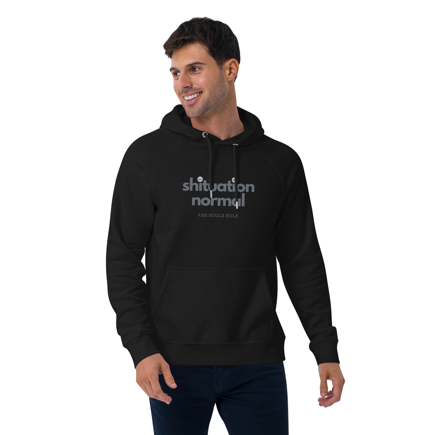 Shituation Normal unisex eco raglan hoodie