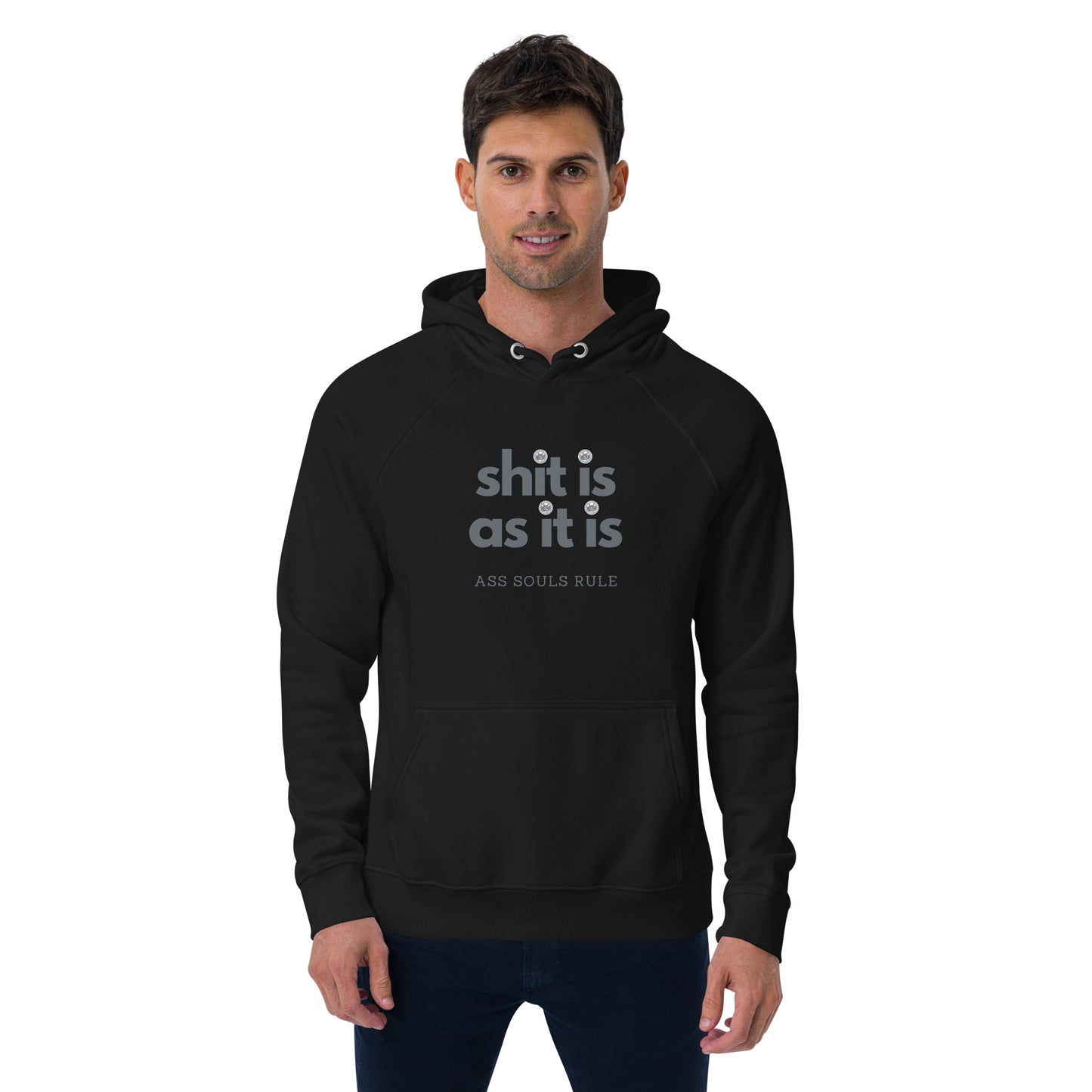 Shit Is As It Is unisex eco raglan hoodie