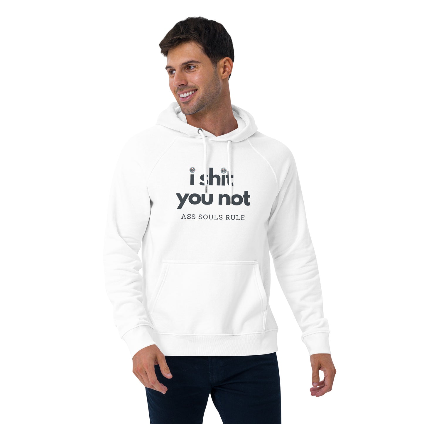 I Shit You Not unisex eco raglan hoodie