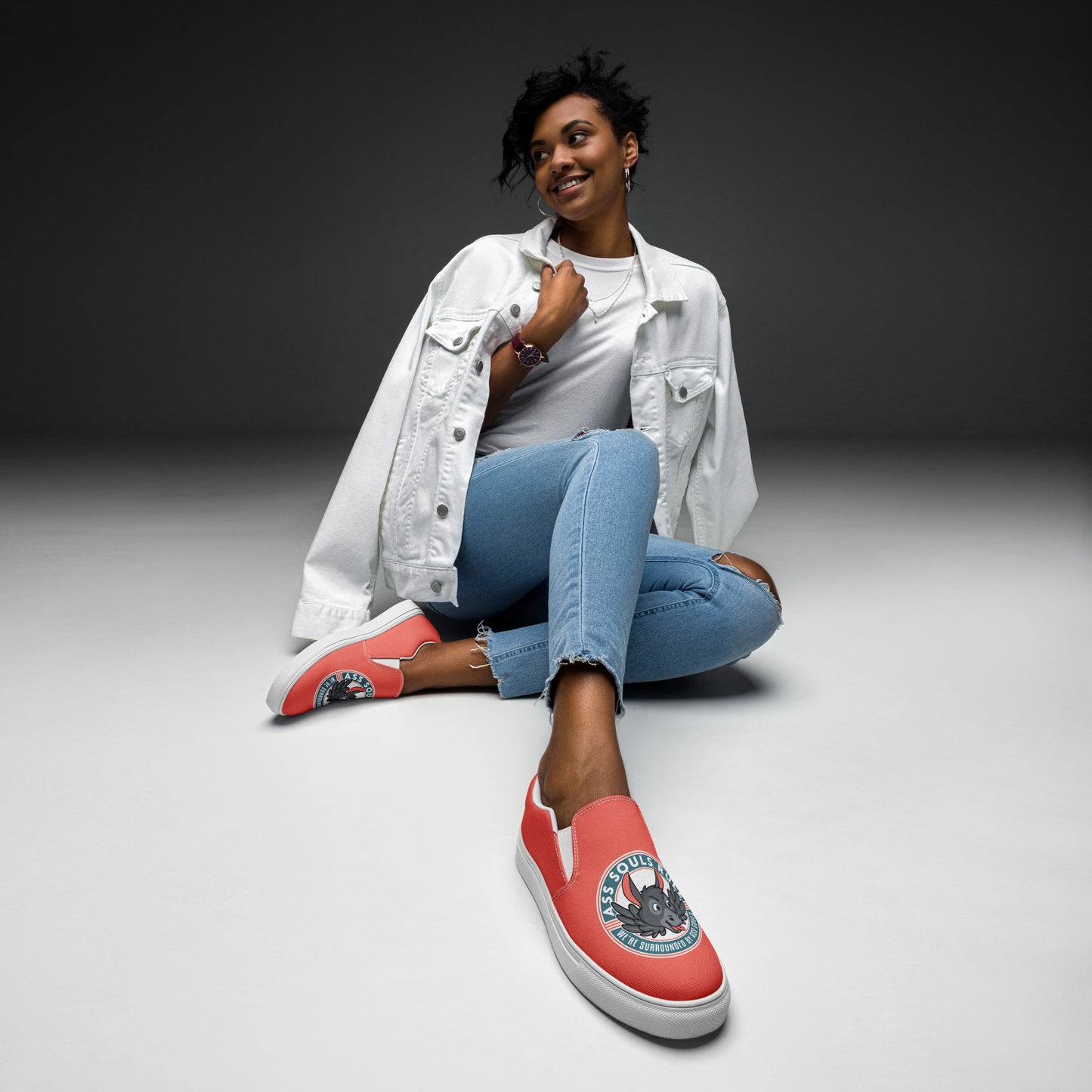 Logo of ASR women’s slip-on canvas shoes